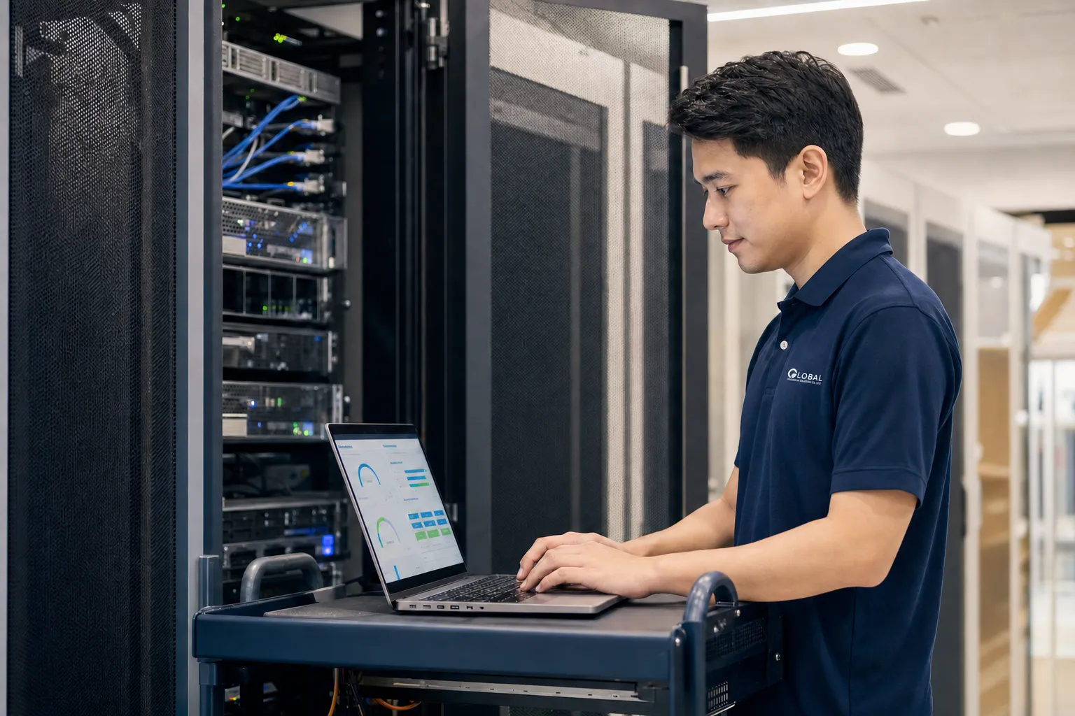 A GIST engineer migrating virtual machines in a server room